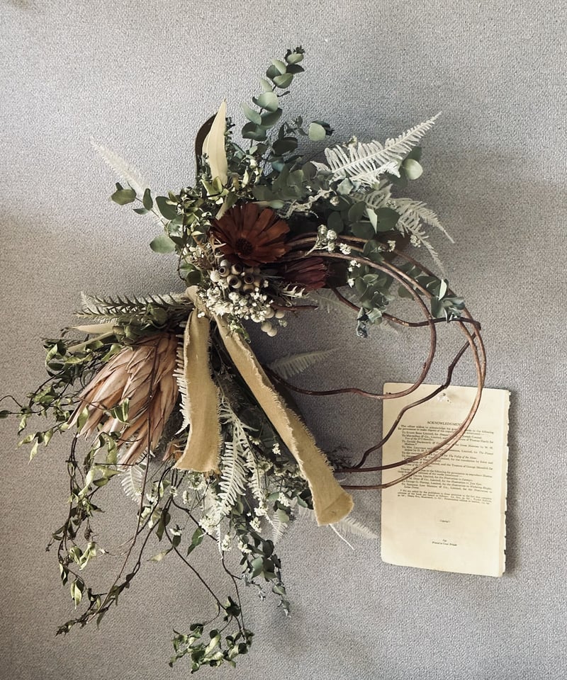 ドライフラワーリース】枝物のある暮らし ワイルドフラワーの