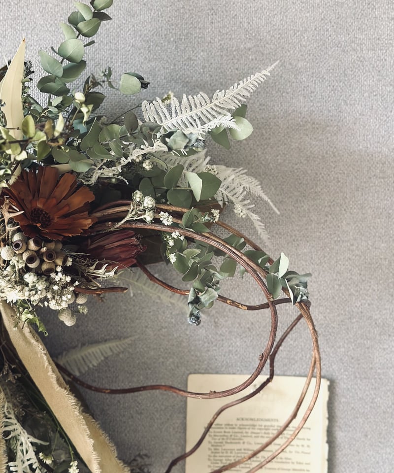 ドライフラワーリース】枝物のある暮らし ワイルドフラワーの
