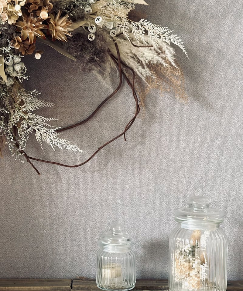 ドライフラワーリース】暮らしにひとさじの幸せを ナチュラル三日月