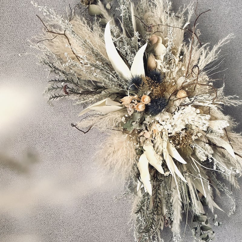 ドライフラワー 壁掛けアレンジメントしめ縄 ドライフラワー 壁掛けアレンジメントしめ縄 ドライフラワー