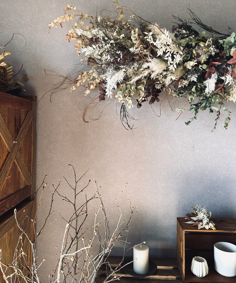 ドライフラワー壁掛けアレンジ】植物のある空間装飾 ボタニカル