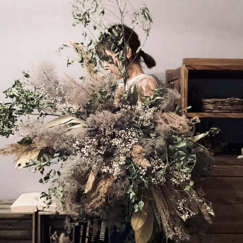 特大　横長スワッグ　パンパスグラス　インテリア　ドライフラワー　スワッグ　撮影 特大 横長スワッグ パンパスグラス インテリア ドライフラワー