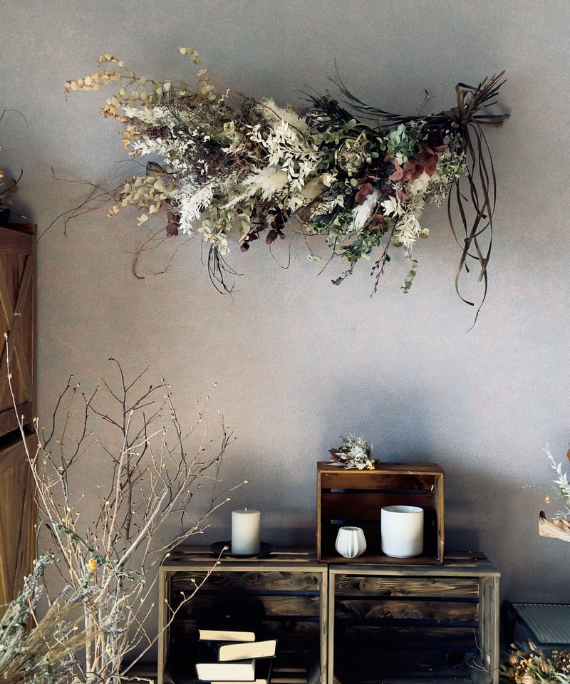 ドライフラワー壁掛けアレンジ】植物のある空間装飾 ボタニカル