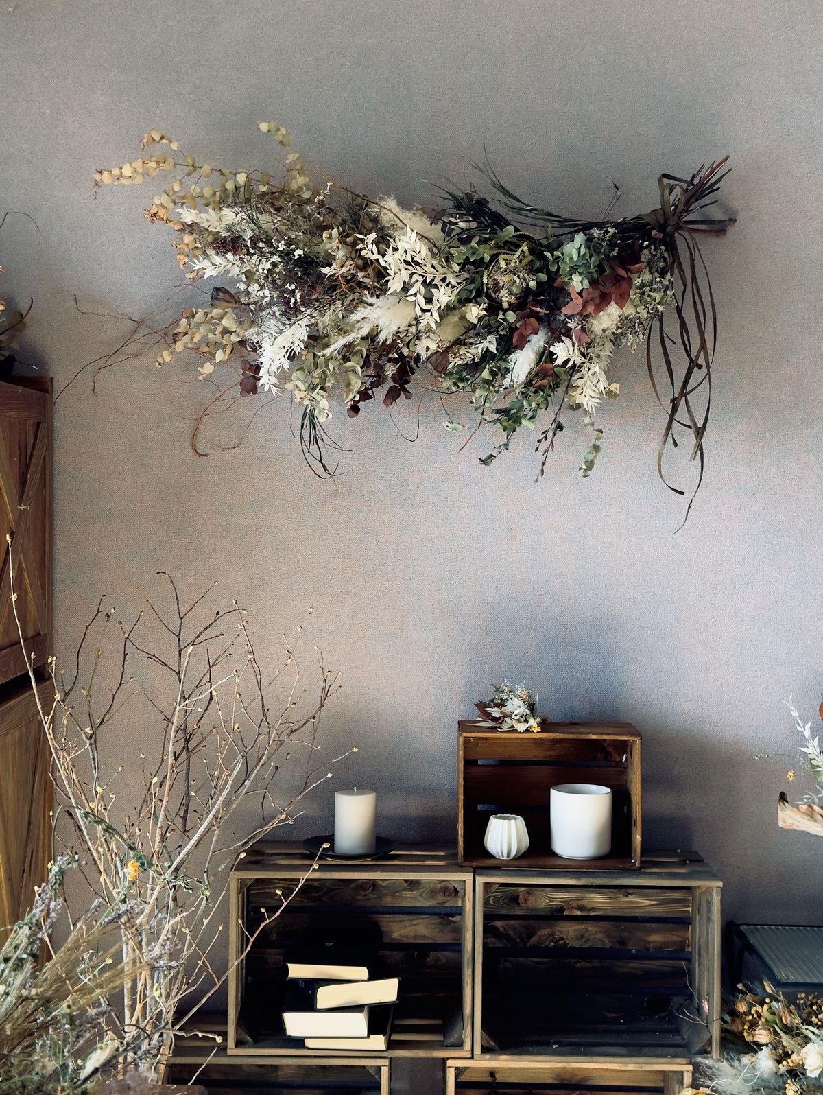 ドライフラワー壁掛けアレンジ】植物のある空間装飾 ボタニカル
