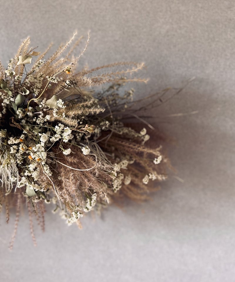 ドライフラワー壁掛けアレンジ】暮らしに寄り添う 枯れ草アレンジ