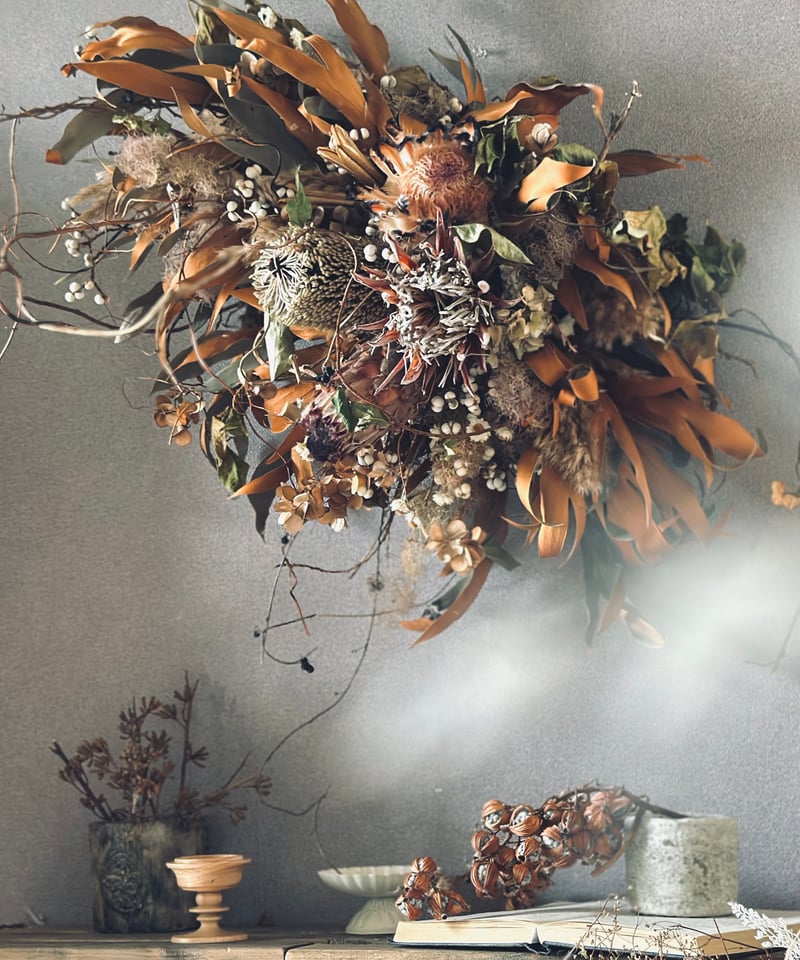 ドライフラワー壁掛けアレンジ】 | ドライフラワー NEWCONNECT