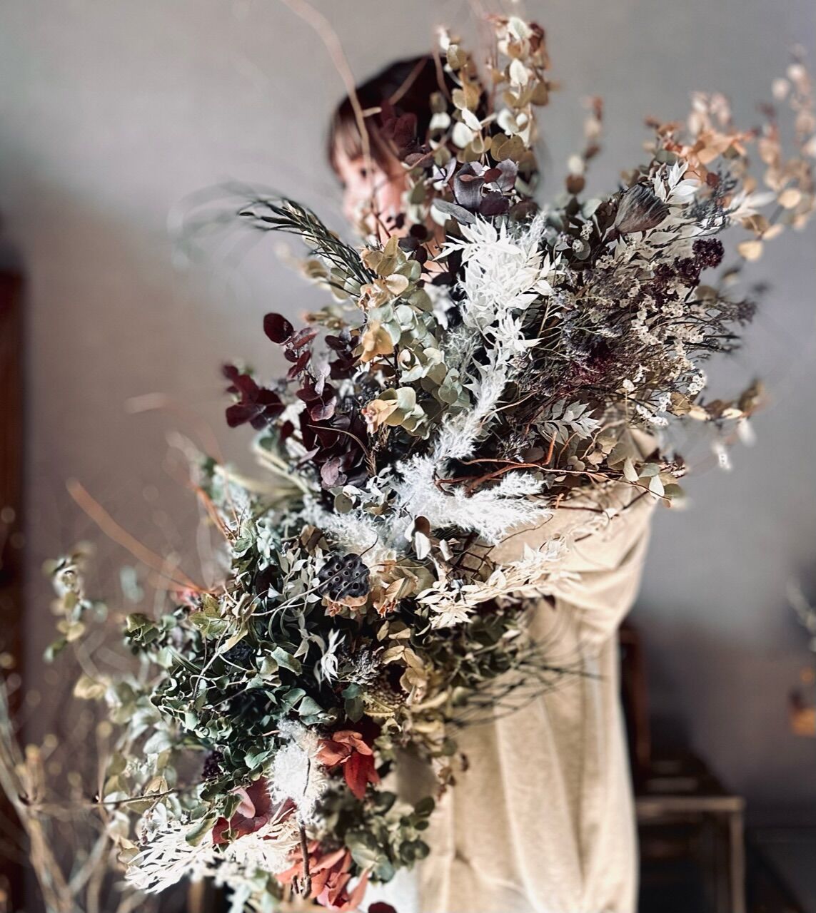 ドライフラワー壁掛けアレンジ】植物のある空間装飾 ボタニカル