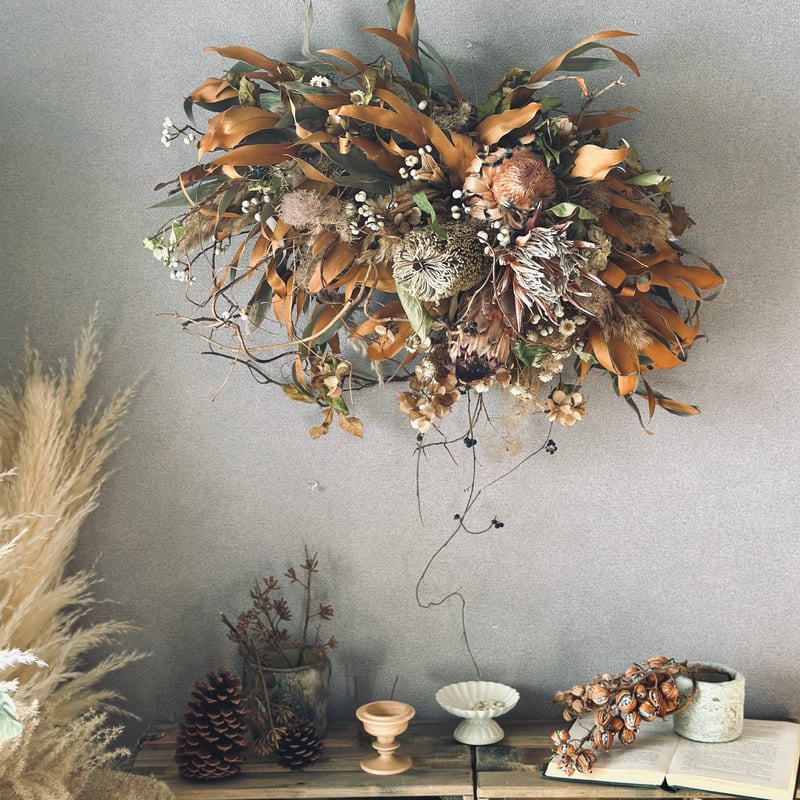 ドライフラワー壁掛けアレンジ】 | ドライフラワー NEWCONNECT