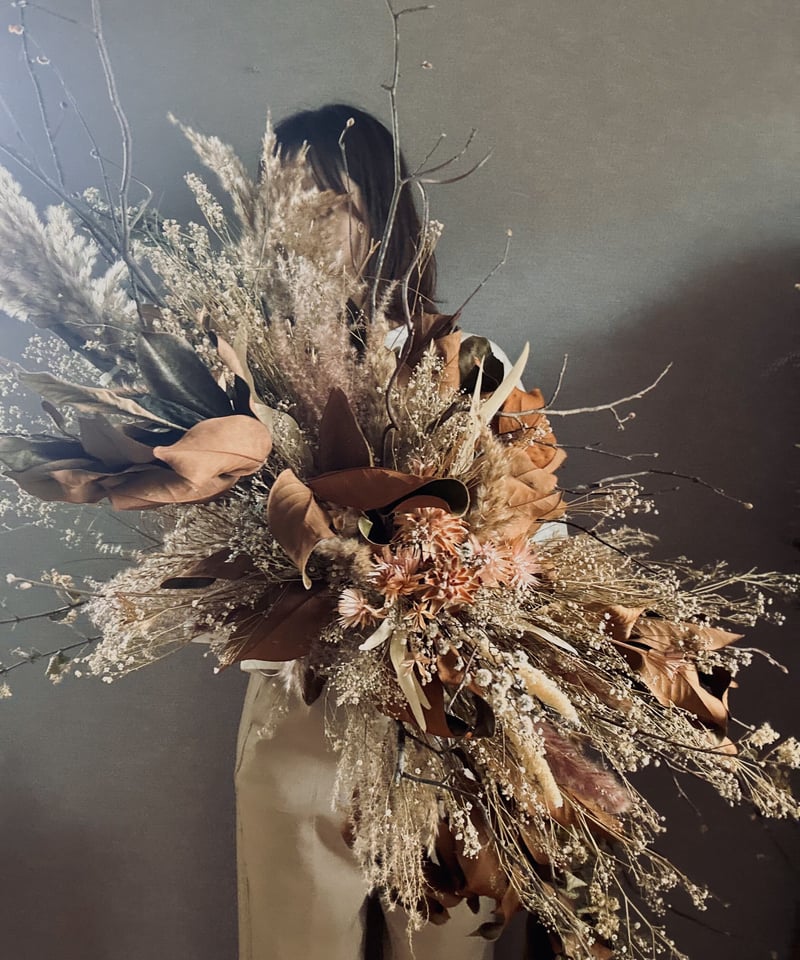 ドライフラワー壁掛けアレンジ】テラコッタオレンジのフラワー