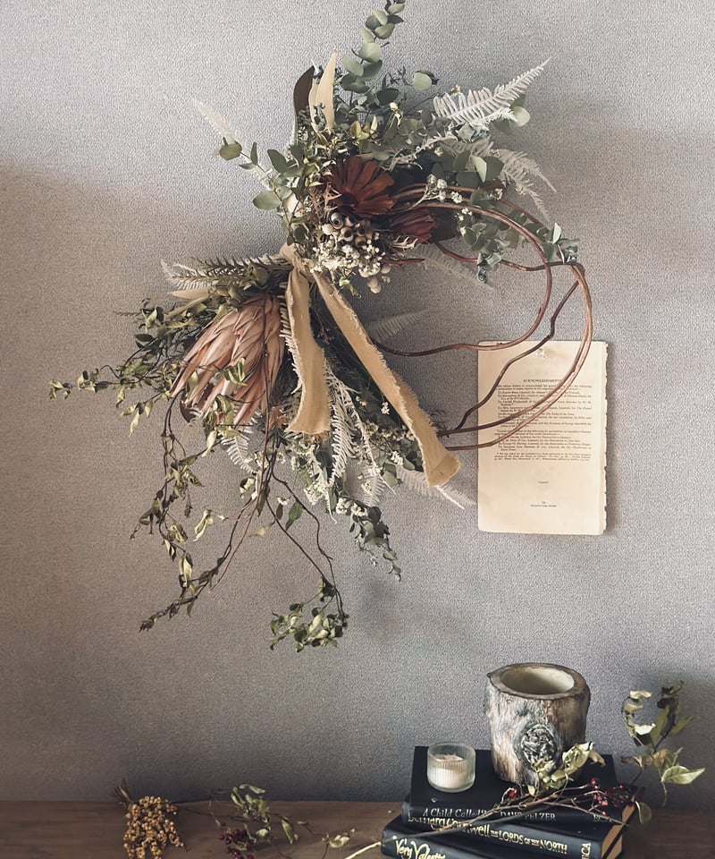 ドライフラワーリース】枝物のある暮らし ワイルドフラワーの