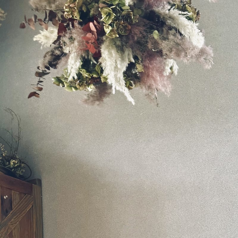 涼しげな紫陽花☆フライングボール☆ドライフラワー 吊り下げ式 ドライ