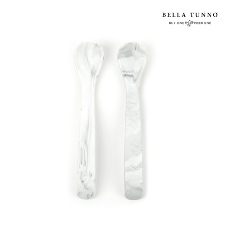 2 Pcs Wonder Spoon Set [ Marble ] / BELLA TUNNO  [ベビー食器 スプーン シリコン 離乳食 ギフト 出産祝い]