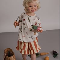 [26SS] Tomato Stripes Frill Shorts / Organic Zoo