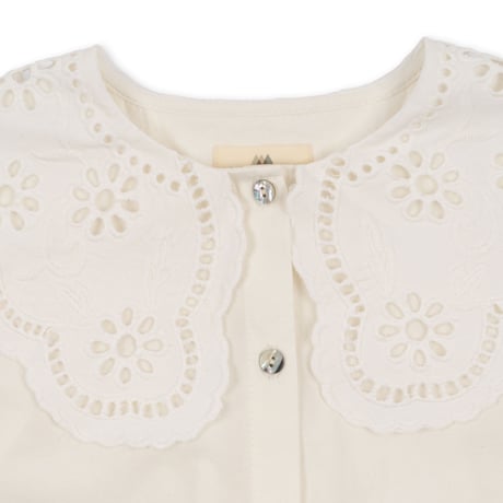 Rilo Collar Shirt [ OPTIC WHITE ] / konges sloejd    [コンゲススロイド ブラウス 子供服 ]