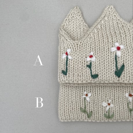 Knitted Crown [ Embroidery ] / Dasha Petrenko [ニットクラウン ハーフバースデー ファーストバースデー 誕生日 記念日 ニューボーンフォト]