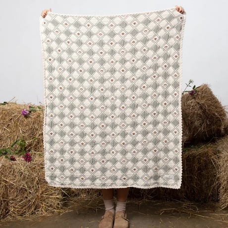 Mushroom Blanket Taupe  / Bebe Organic [ベベオーガニック パッチワーク ブランケット オーガニックコットン 出産準備 おくるみ 出産祝い]