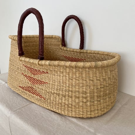 [ご予約] Moses Basket [ Hooded / Tri+Brown ] / Hippo + Birds     [ボルガクーファン クーファン ベビーベッド]