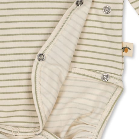 Basic LS Newborn Body GOTS [ TEA STRIPE ] / konges sloejd    [コンゲススロイド ロンパース 新生児 ベビー服 ボディ]