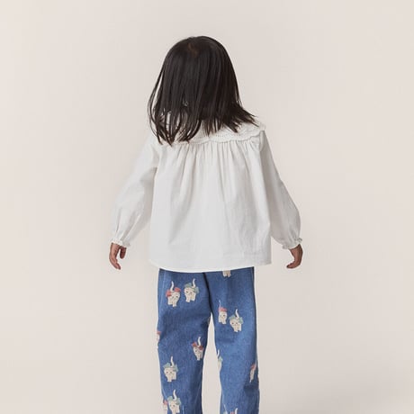 Rilo Collar Shirt [ OPTIC WHITE ] / konges sloejd    [コンゲススロイド ブラウス 子供服 ]