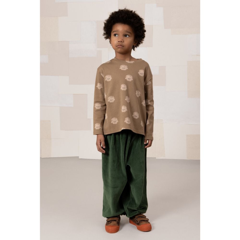 18m,24m ESSENTIAL T-SHIRT [ MOCHA / DOGS ] / ST