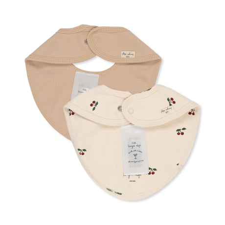 2 Pack Classic Bib [ cherry ] / Konges Sloejd    [2枚組 コンゲススロイド ビブ スタイ チェリー ベビー服]