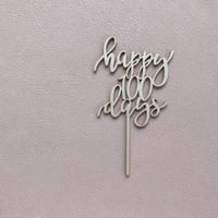 Cake Topper [ happy 100days ] / Hippo + Birds OLIGINAL    [ケーキトッパー　木製　100日　お食い初め]