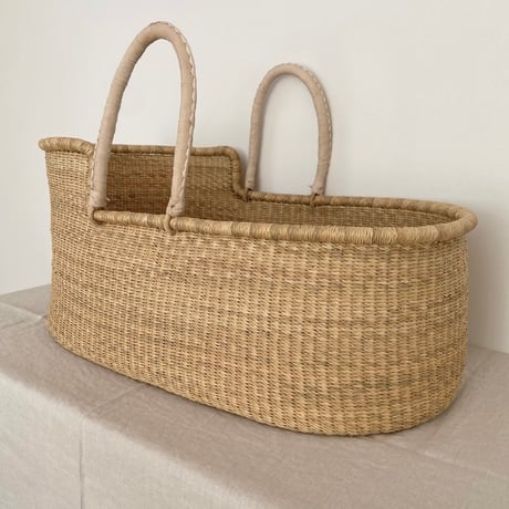 [ご予約] Moses Basket [ Hooded / Beige ] / Hippo + Birds     [ボルガクーファン クーファン ベビーベッド]