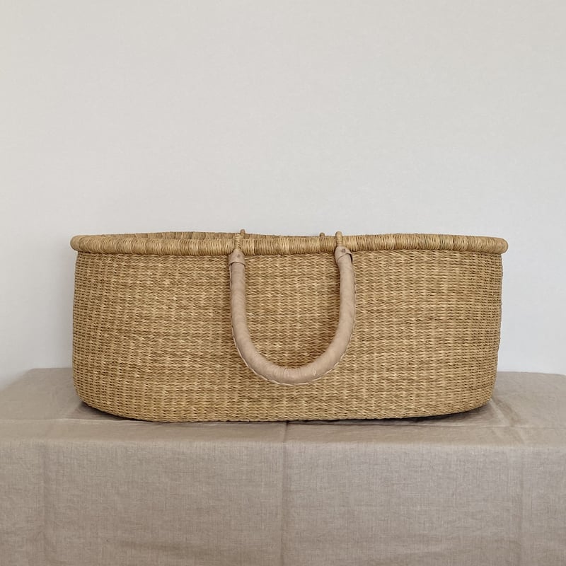クーファン ベビーベッド ボルガクーファン　Hippo+Birds マット付き ご予約]Moses Basket [ Hooded / Natural+Beige ] /