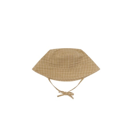 Grid Check Wheat Bucket Sun Hat / Organic Zoo