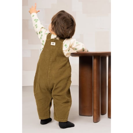 HOMER CORDUROY OVERALLS  [ GREEN NUTRIA ] / STUDIO BOHEME [オーバーオール 子供服 ベビー コーデュロイ]