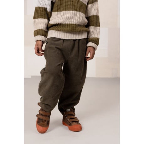 CARROT CORDUROY PANTS [ DARK TAUPE ] / STUDIO BOHEME [パンツ コーデュロイ 子供服 ベビー ]