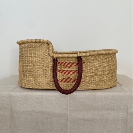 [ご予約] Moses Basket [ Hooded / Tri+Brown ] / Hippo + Birds     [ボルガクーファン クーファン ベビーベッド]