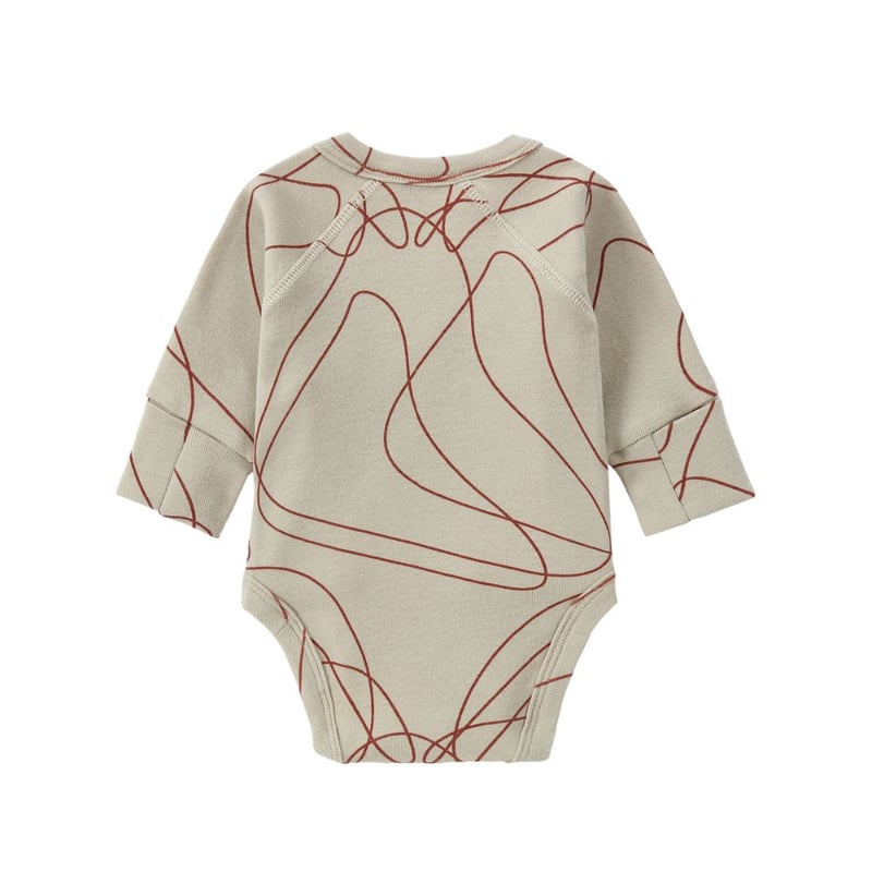 Organic Kimono Bodysuit L/S [ Ripple/Ember ] /