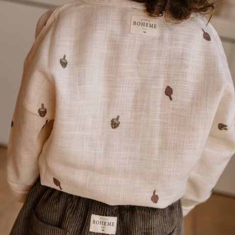 ROMÉO KURTA 6m-24m [ Ecru Artichoke ]  / STUDIO BOHEME PARIS  [ スタジオボエムパリ シャツ 子供服 ベビー服]