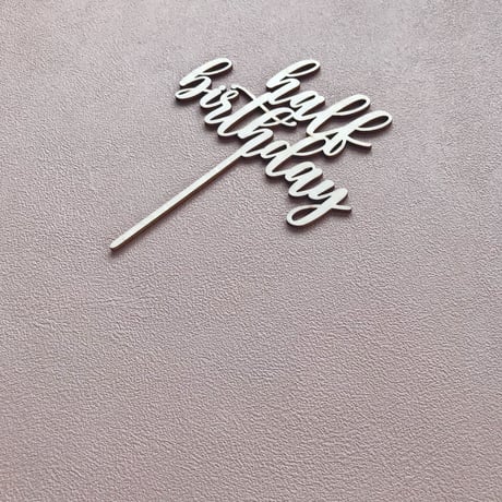 Cake Topper [ half birthday ] / Hippo + Birds OLIGINAL    [ケーキトッパー　誕生日　木製　ハーフバースデー]