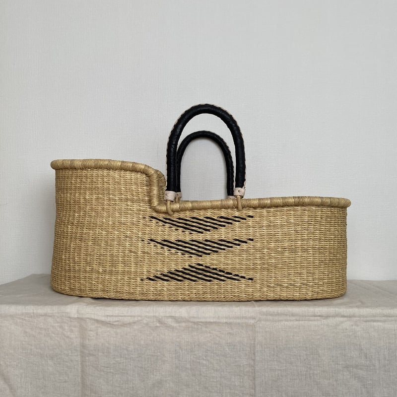 Moses Basket [ Hooded / Tri+Black&Beige ] / Hip 