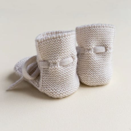 Booties [ Off-White ] / hvid [ ブーティー メリノウール 出産準備 ]