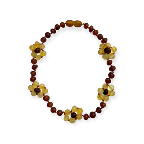 Amber Teething Necklace [ Flower ] / Amber  [アンバーネックレス 歯ぐずり 琥珀 ベビー キッズ 子ども  ]
