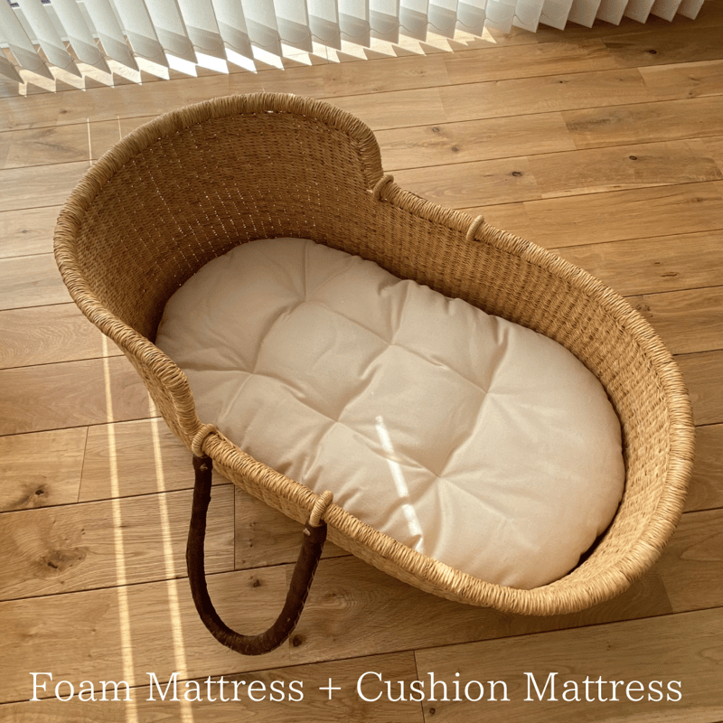 Moses Basket [ Hooded / Natural+Brown ] / Hippo