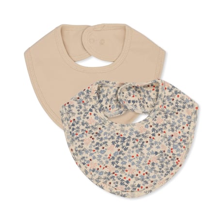2 Pack Basic Bib [ ROSE HIP BLUE/BRAZILIAN SAND ] / Konges Sloejd    [2枚組 コンゲススロイド 防水 ビブ スタイ ベビー服]
