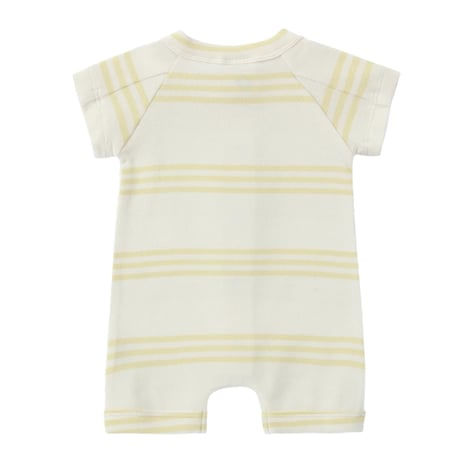 [ SET ] Organic Zip Snap Suit SS/S + Organic Knotted Hat [ Buttercup ] / SUSUKOSHI