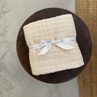 Organic Cotton 6 layer Gauze Swaddle / Hippo + Birds  [オーガニックコットン 沐浴 男の子 女の子  おくるみ ガーゼ swaddle ]