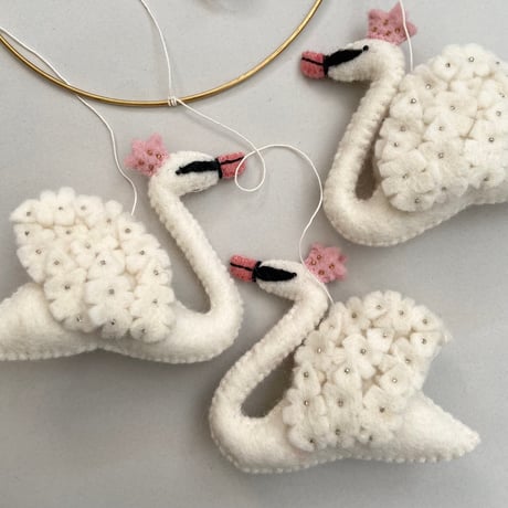 Mobile [ SWANS ] / gamcha [モビール インテリア ベビー 赤ちゃん メリー ハンドメイド 北欧 出産祝いギフト 出産準備 ]