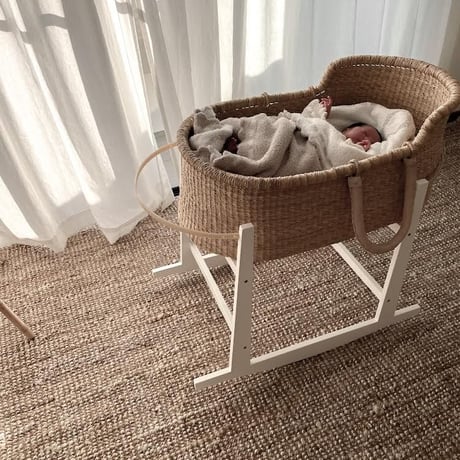 Rocking Wooden Stand [ White ]  / Hippo + Birds [ クーファンスタンド ボルガクーファン moses basket ボルガバスケット]