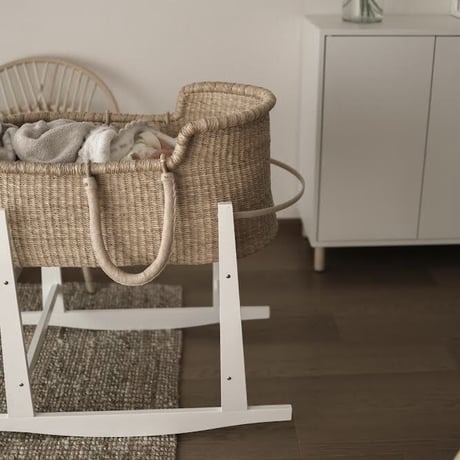 Rocking Wooden Stand [ White ]  / Hippo + Birds [ クーファンスタンド ボルガクーファン moses basket ボルガバスケット]