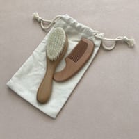 Baby Wooden  Hair Brush  / Hippo + Birds OLIGINAL    [ベビーブラシ ベビーコーム 赤ちゃん 出産準備 出産祝い]