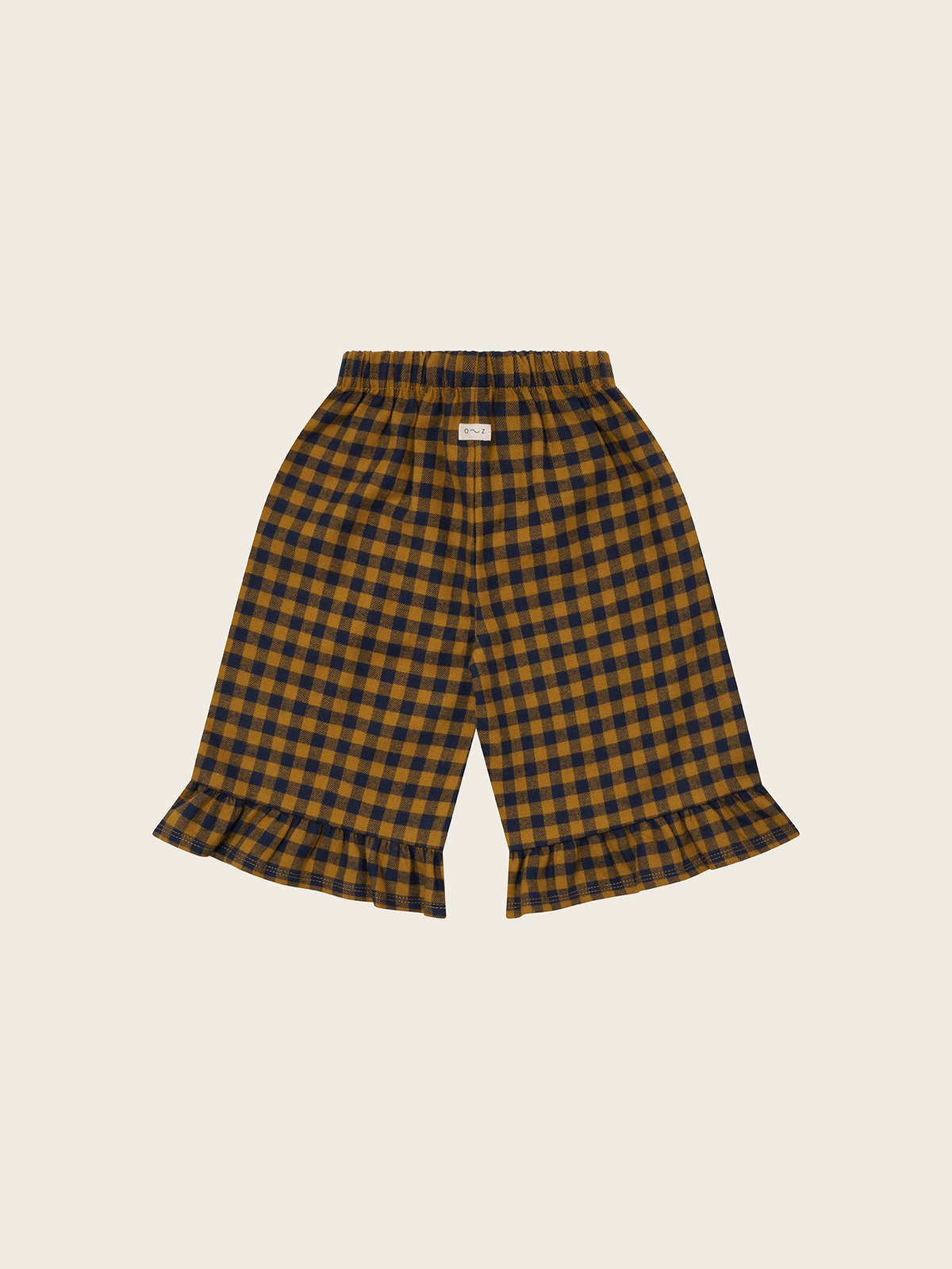 Blueberry Gingham Frill Culottes / Organic Zoo