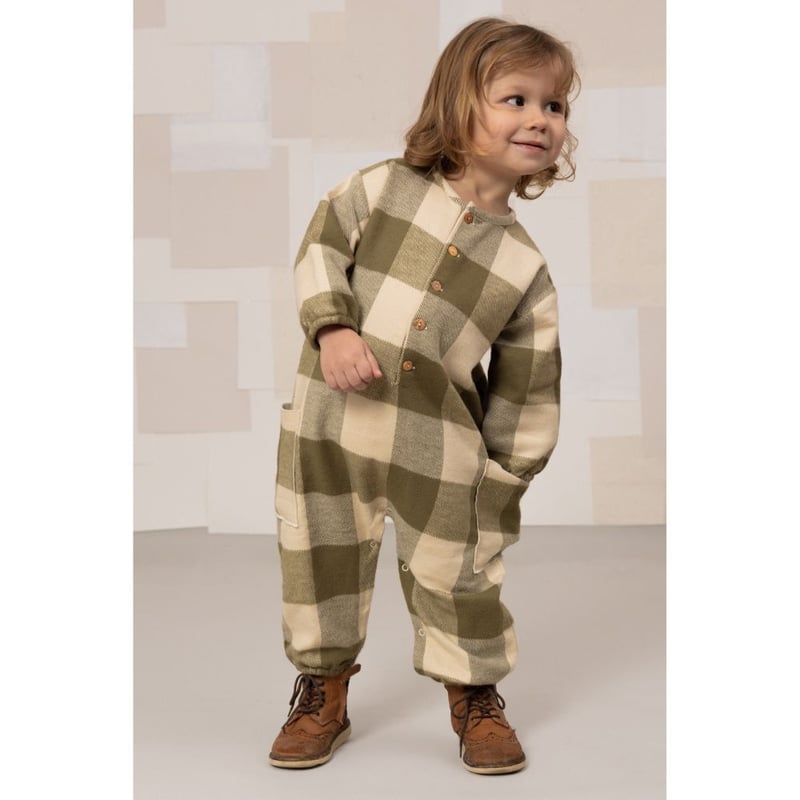 送料無料】 BIG PAPI JUMPSUIT [ KAKI GINGHAM ] / ST