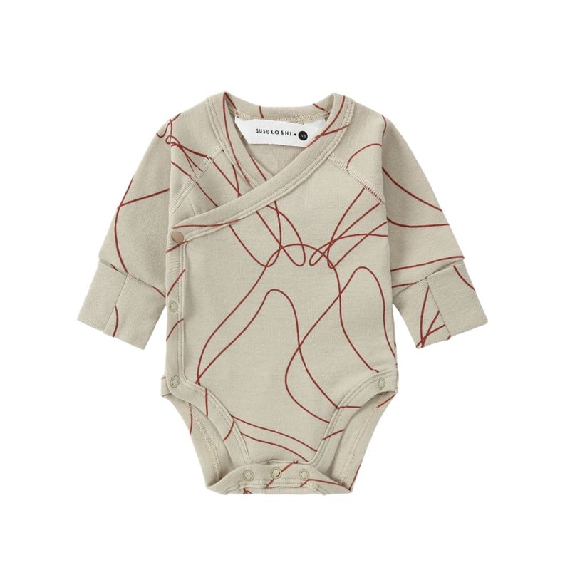 Organic Kimono Bodysuit L/S [ Ripple/Ember ] /