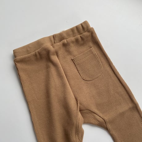 Baggy Leggings Waffle  [ Sugar Brown ] / Monsieur Mini     [ムッシュミニ レギンス 子供服 ワッフル]